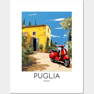 A Pop Art Travel Print of Puglia - Italy Posters and Art